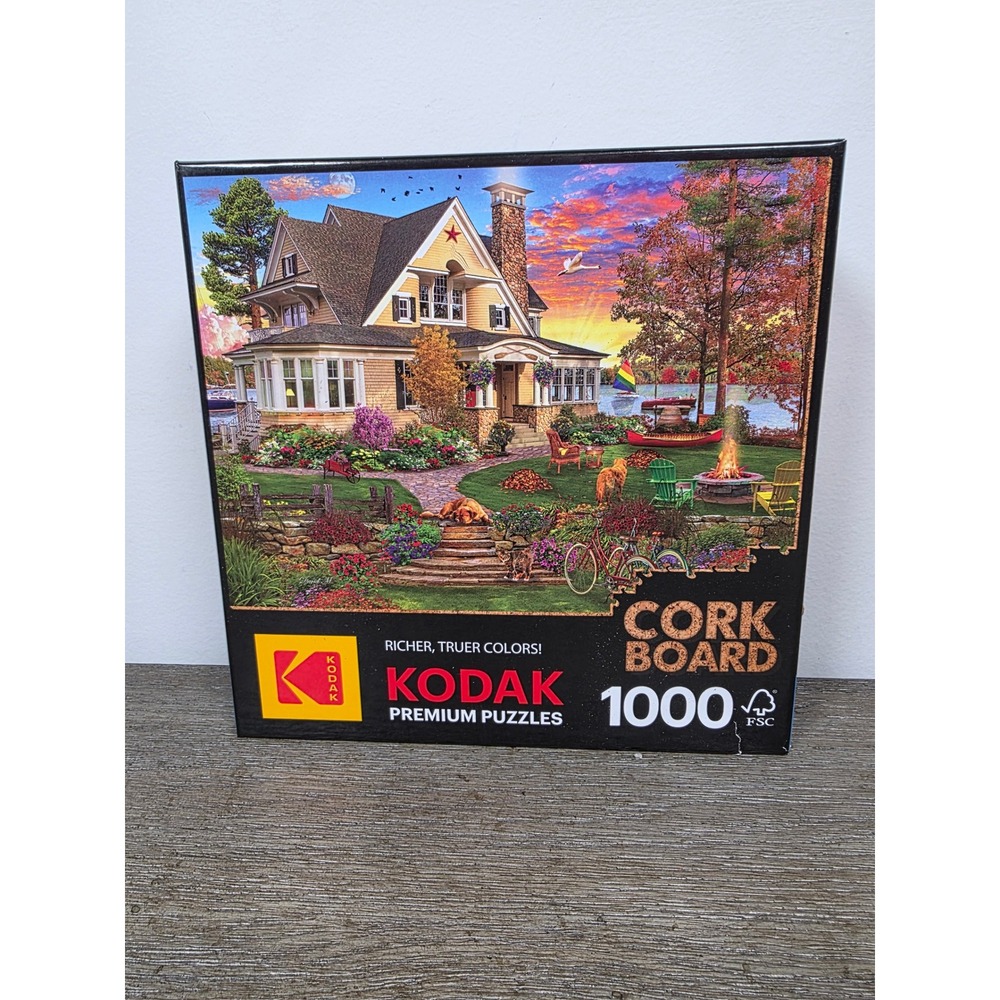 Lakeside Home - 1000 Piece Cork Board Jigsaw Puzzle by Kodak and Roseart